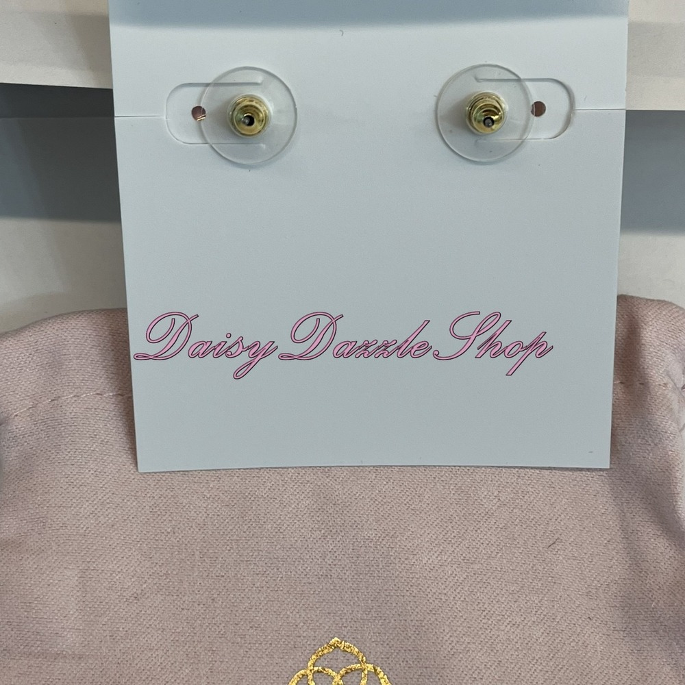 ✨🎀NEW Kendra Scott x LoveShackFancy Pink Bow Gold Stud Earrings🎀✨ - Picture 3 of 3